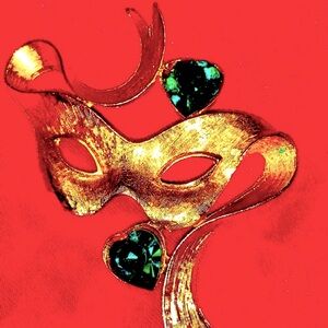 Antique Mardi Gras Mask Pin